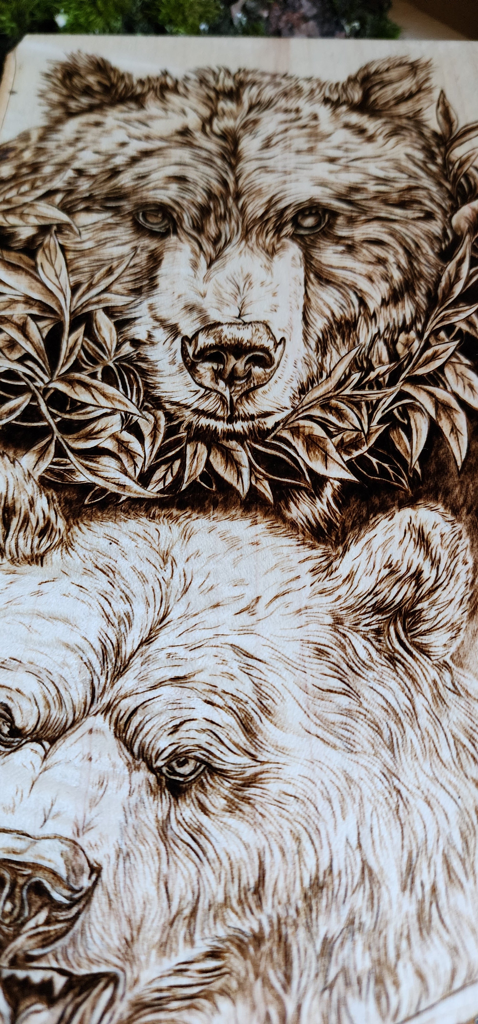 bears in burned wood art from burnt blessings studios