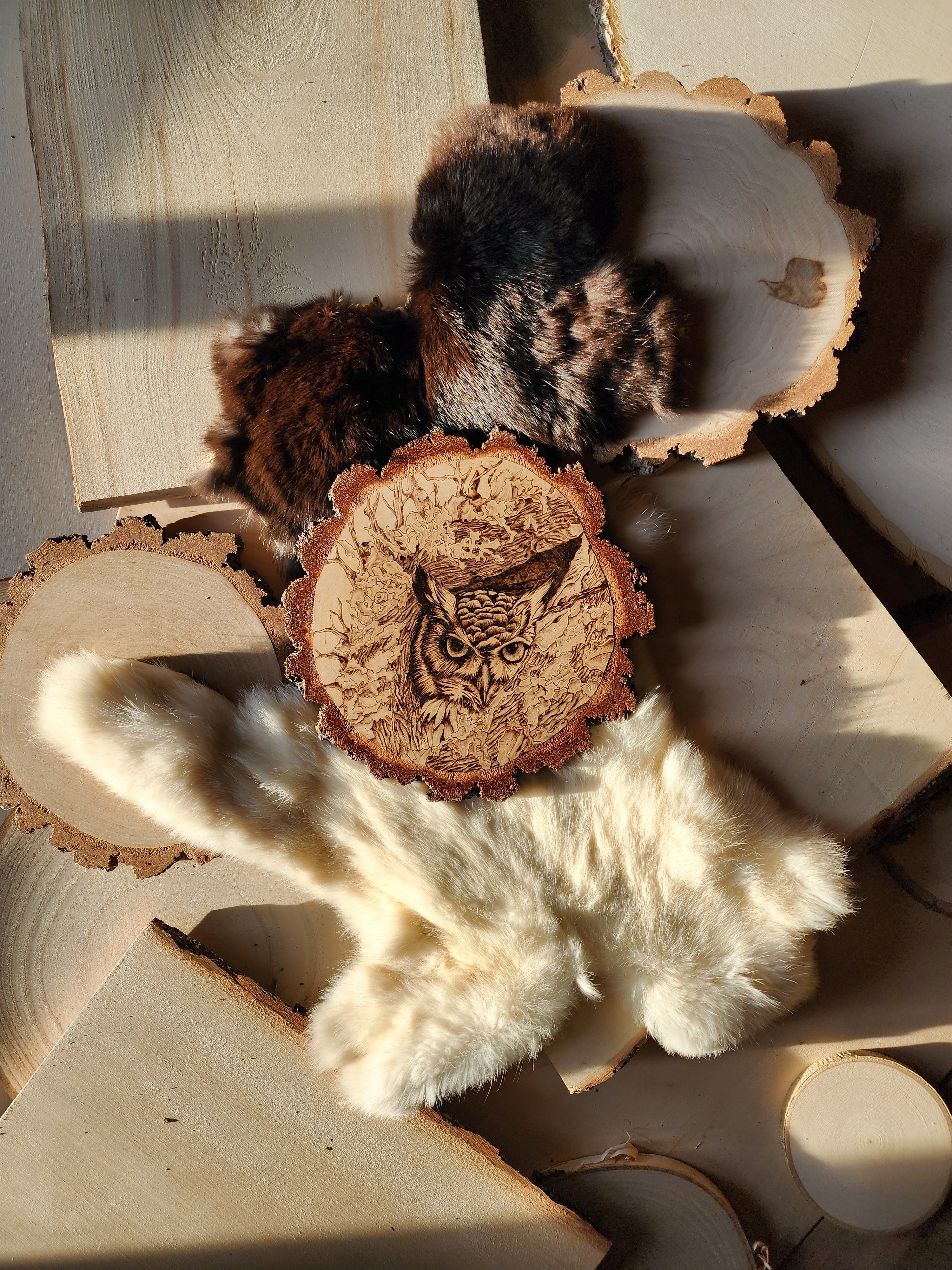owl burned into wood, pyrographic art by burnt blessings studio